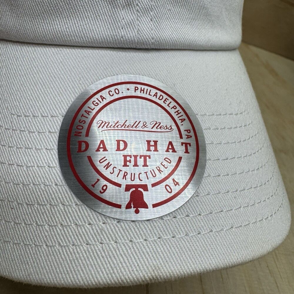 New Mitchell Ness Blank Basic Dad Hat Cap White A… - image 5